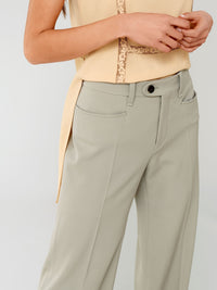 Pantalon évasé en laine grain de poudre légère - Limpid Green