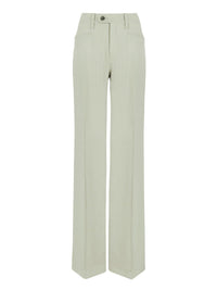 Pantalon évasé en laine grain de poudre légère - Limpid Green