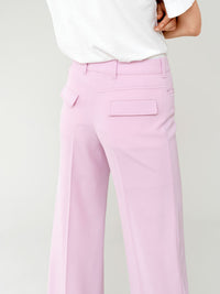 Pantalon évasé en laine grain de poudre légère - Sweet Lilac