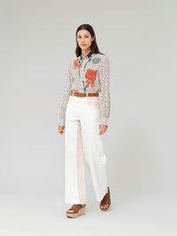Pantalon large court - Iconic Milk