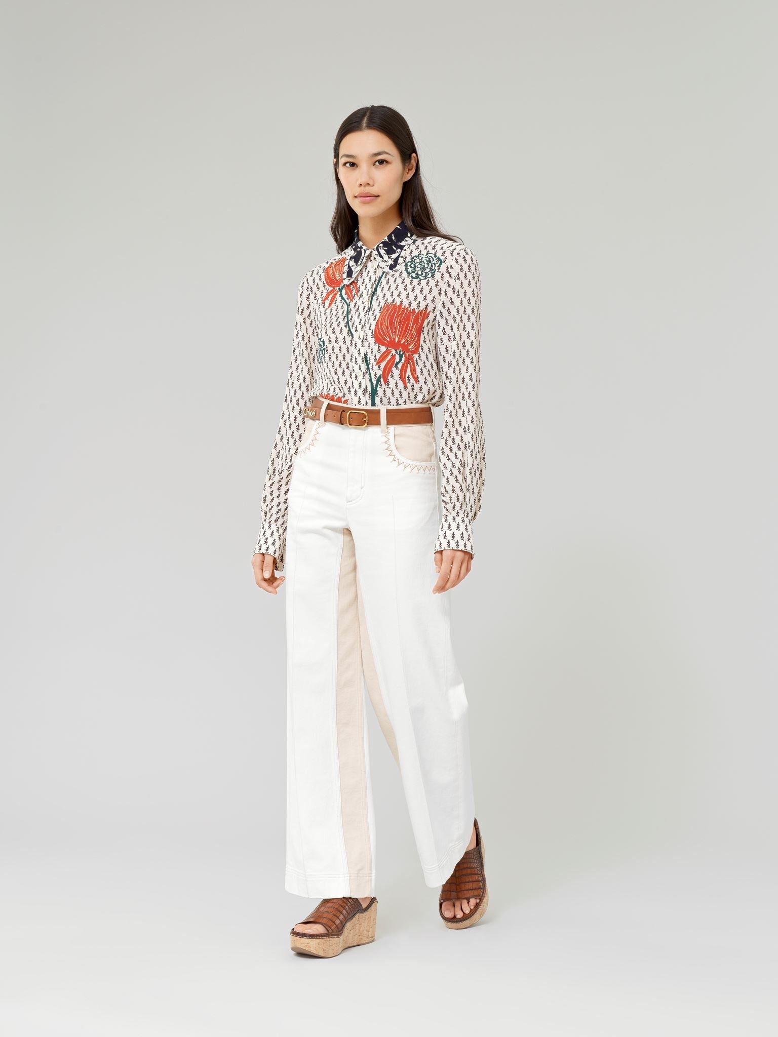 Pantalon large court - Iconic Milk