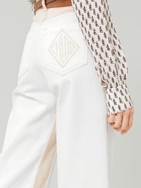 Pantalon large court - Iconic Milk