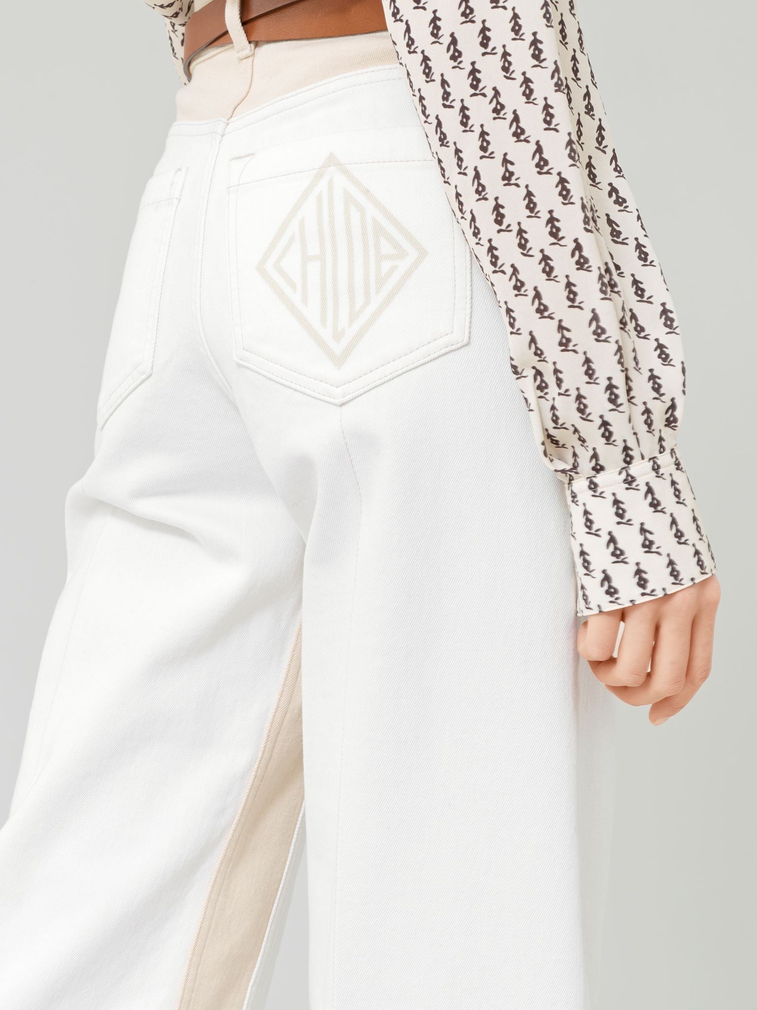 Pantalon large court - Iconic Milk