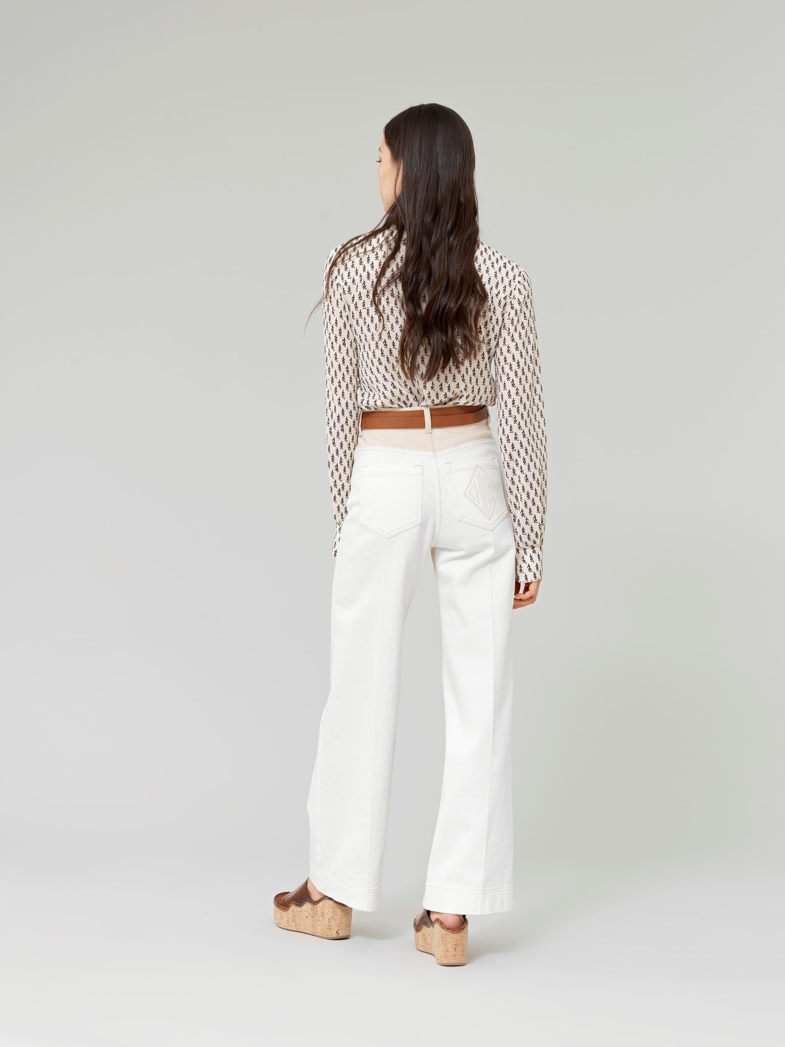 Pantalon large court - Iconic Milk