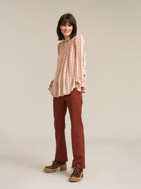 Pantalon droit en coton mélangé - Copper Brown