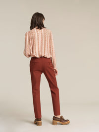 Pantalon droit en coton mélangé - Copper Brown