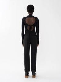 Pantalon fuselé en laine - Black