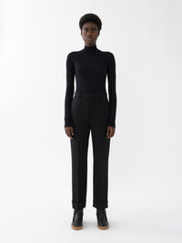 Pantalon fuselé en laine - Black