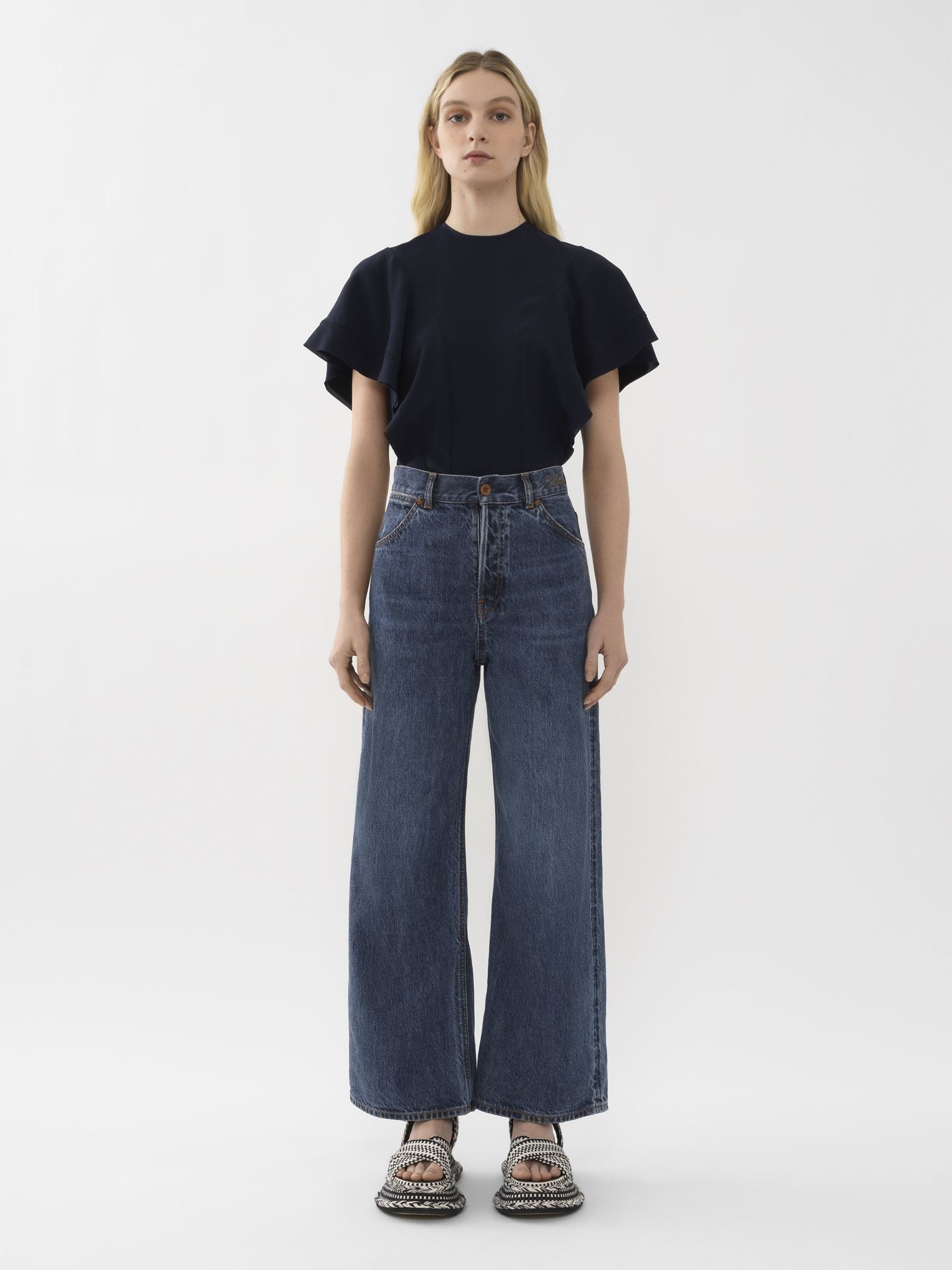 Pantalon court large Stromboli - Dusky Blue