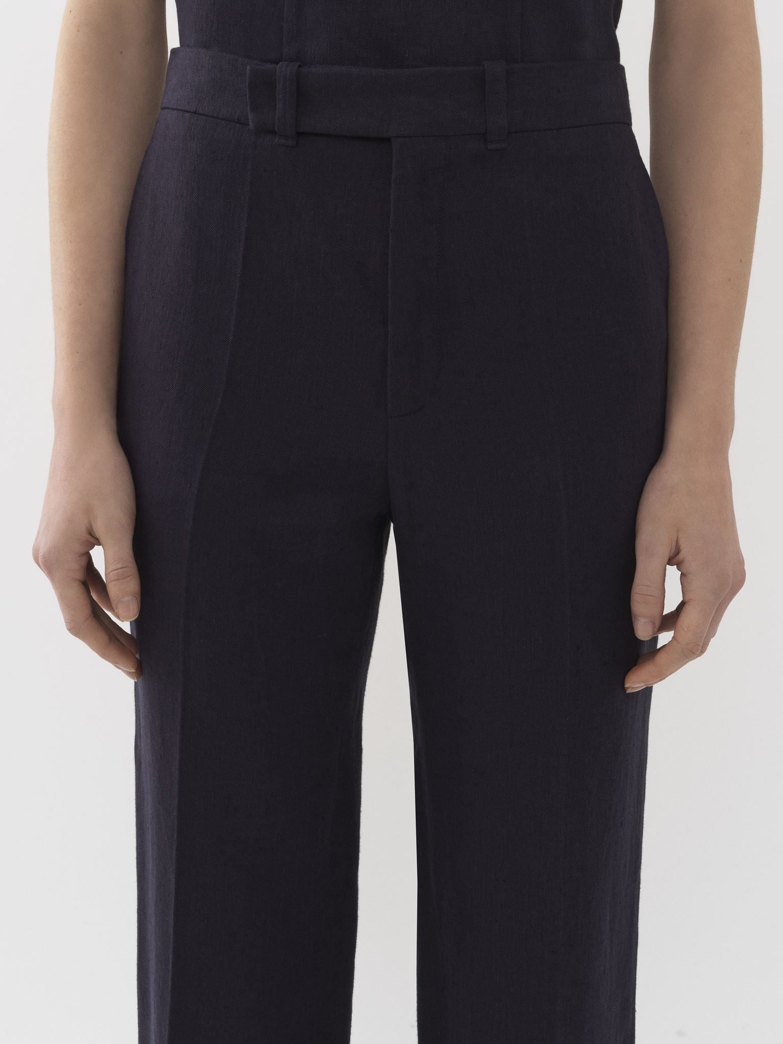 Pantalon de costume court en lin - Ink Navy