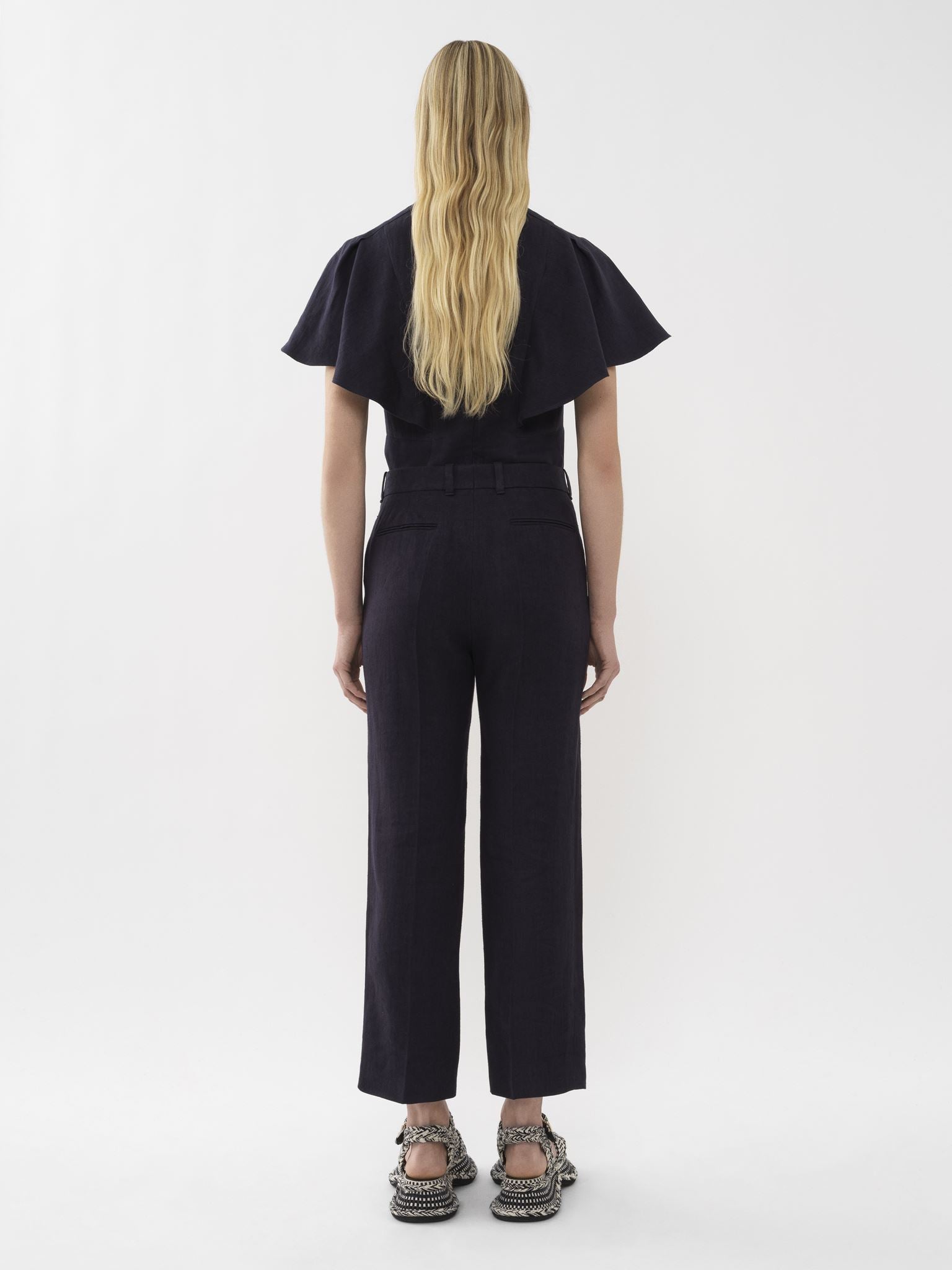 Pantalon de costume court en lin - Ink Navy