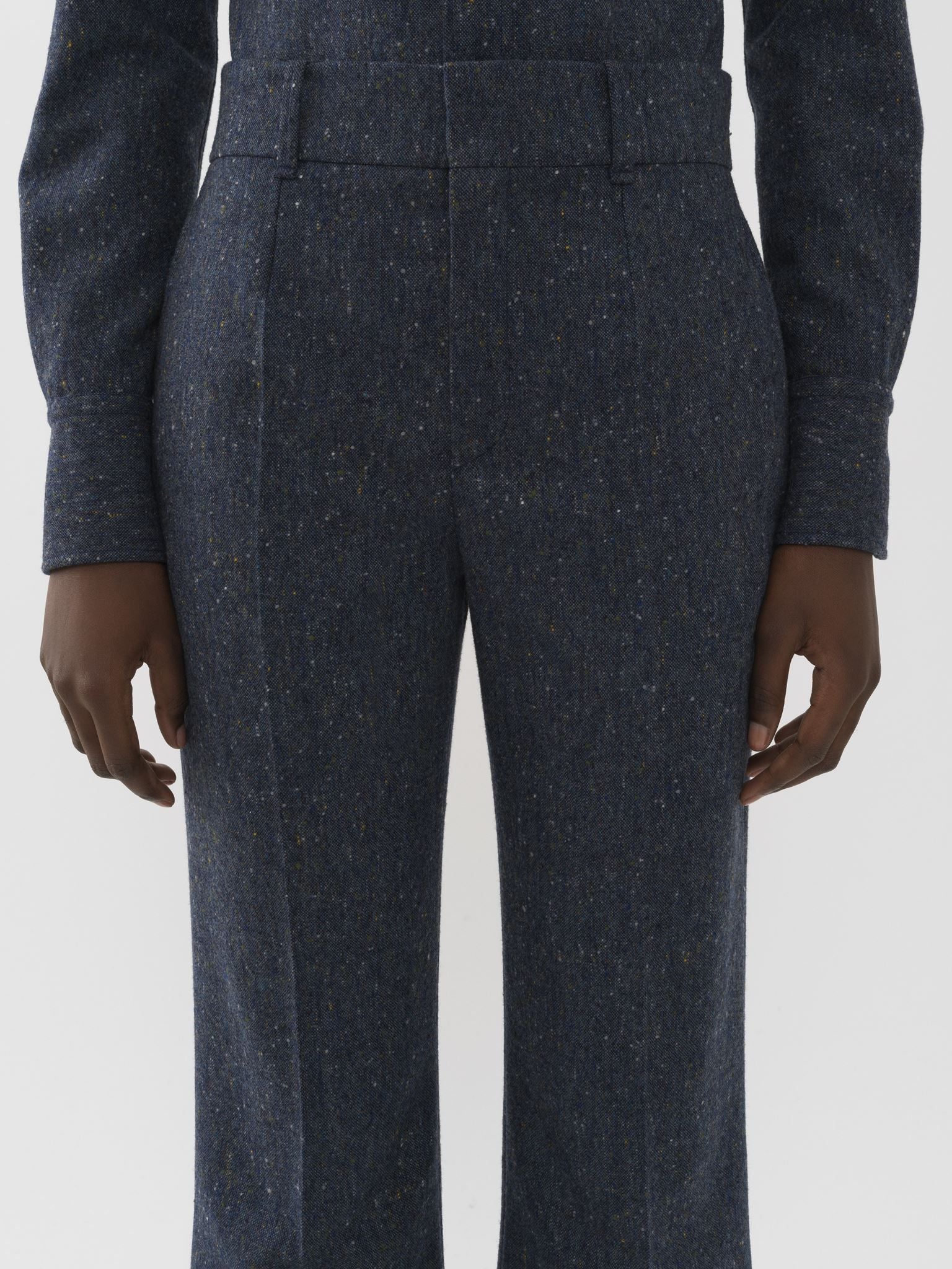 Pantalon évasé en laine - Dusky Blue