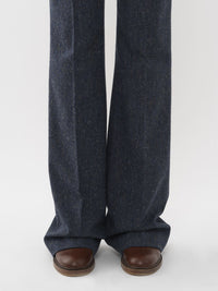 Pantalon évasé en laine - Dusky Blue