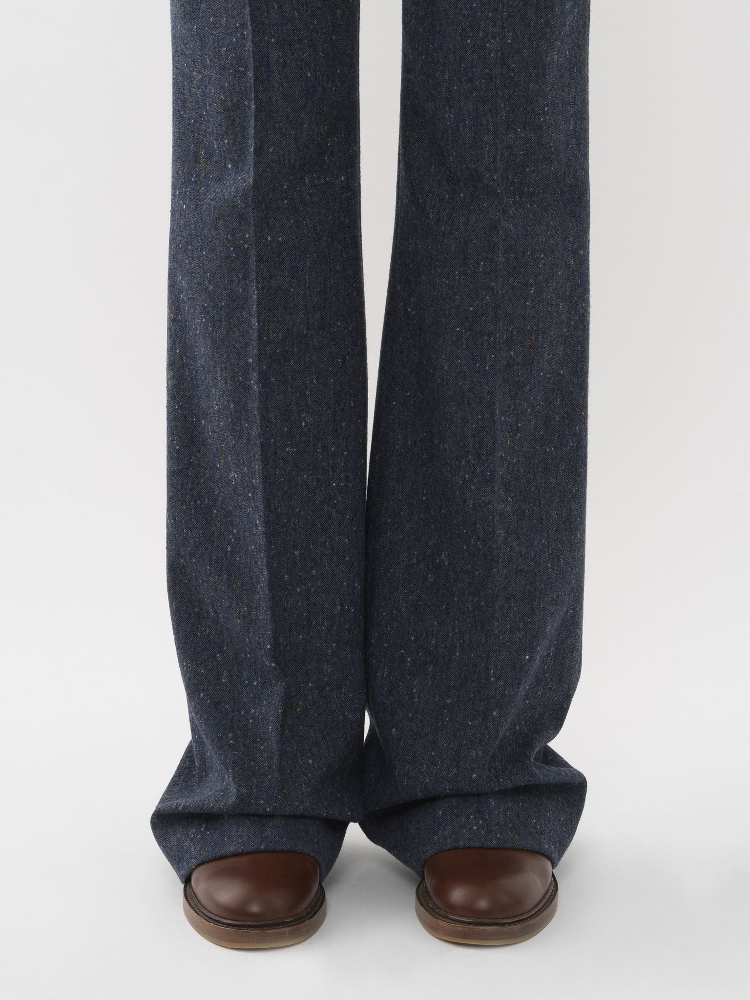 Pantalon évasé en laine - Dusky Blue