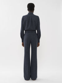 Pantalon évasé en laine - Dusky Blue