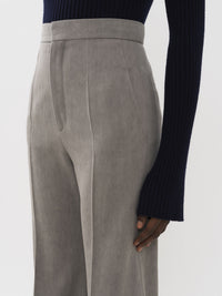 Pantalon évasé en laine - Lava Brown