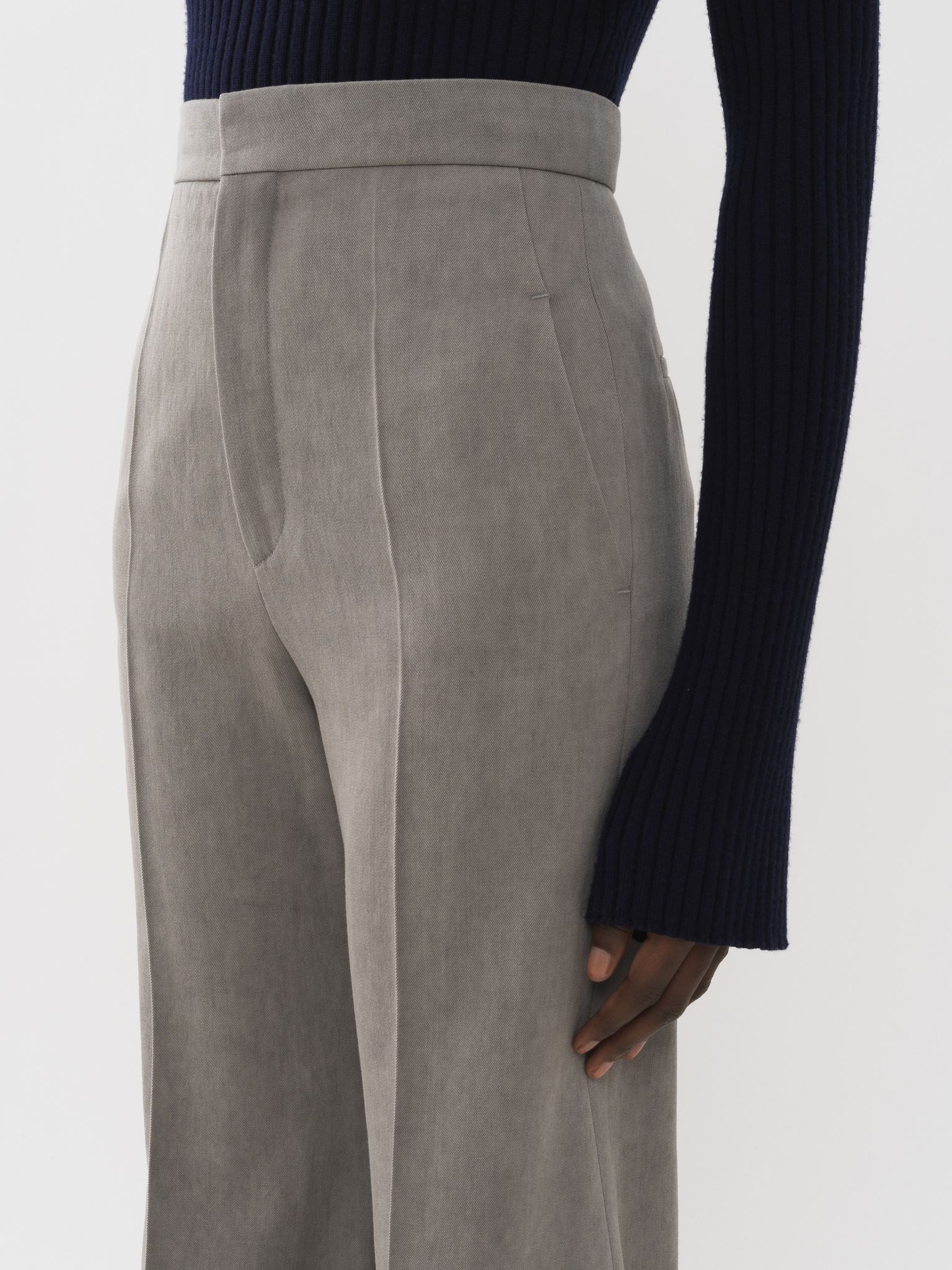 Pantalon évasé en laine - Lava Brown