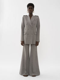 Pantalon évasé en laine - Lava Brown