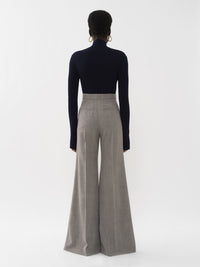 Pantalon évasé en laine - Lava Brown