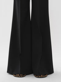 Pantalon évasé en soie - Noir