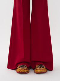 Pantalon évasé en soie - Coup de Coeur Rouge