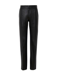 Pantalon cigarette en cuir - Noir