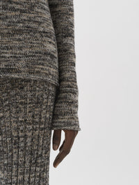 Pantalon évasé en cachemire - Black