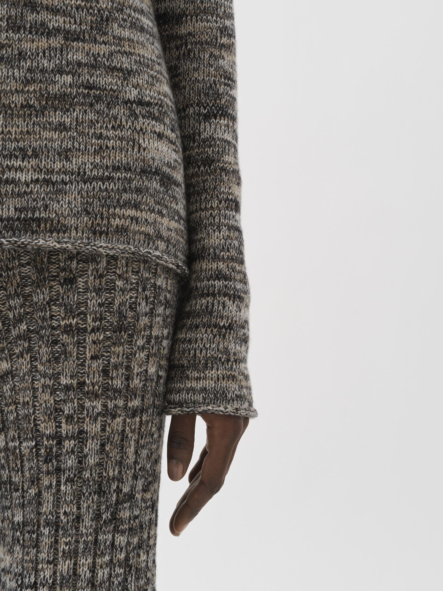 Pantalon évasé en cachemire - Black