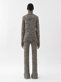 Pantalon évasé en cachemire - Black