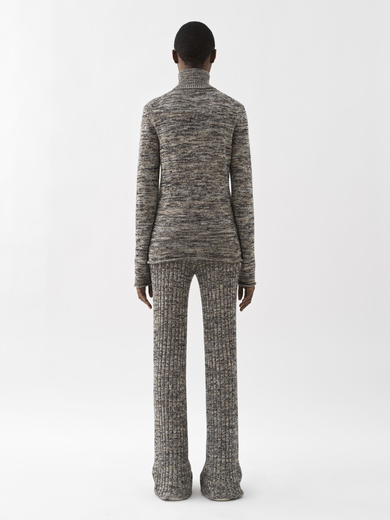 Pantalon évasé en cachemire - Black