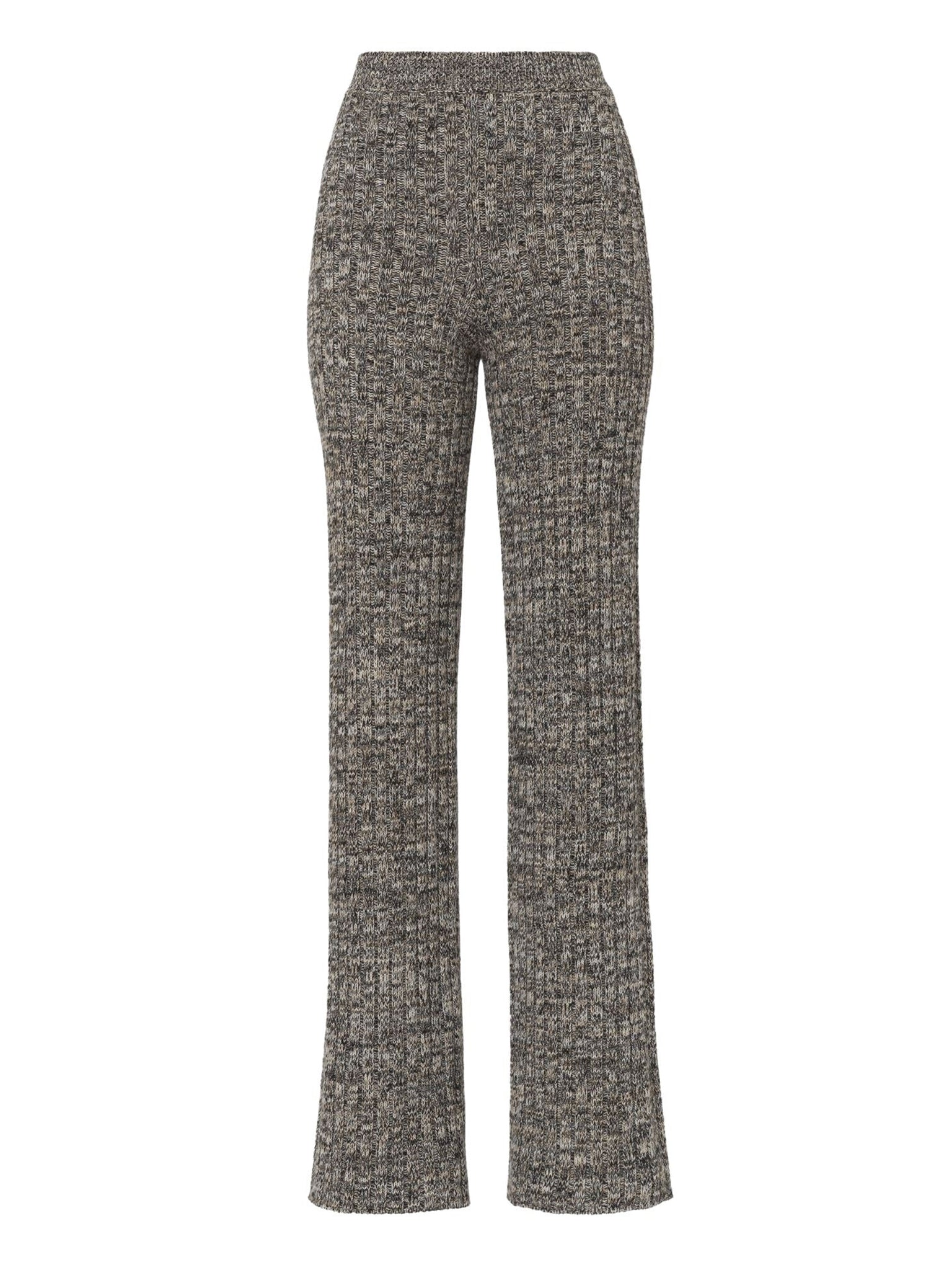 Pantalon évasé en cachemire - Black