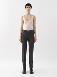 Pantalon cigarette en laine - Pearly Black