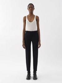 Pantalon cigarette en laine - Ink Navy
