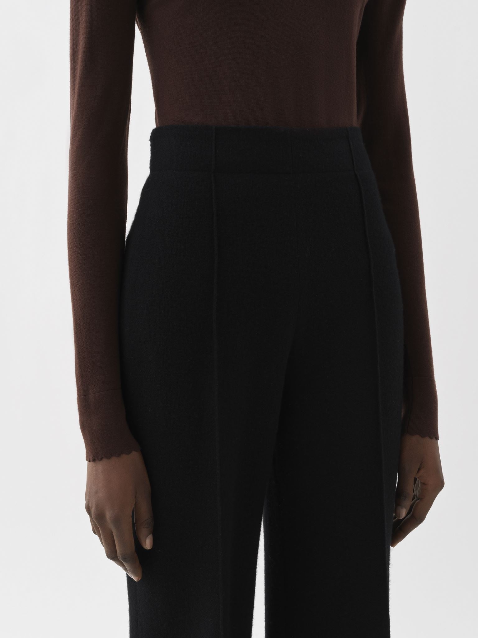 Pantalon large en laine - Noir
