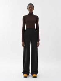 Pantalon large en laine - Noir