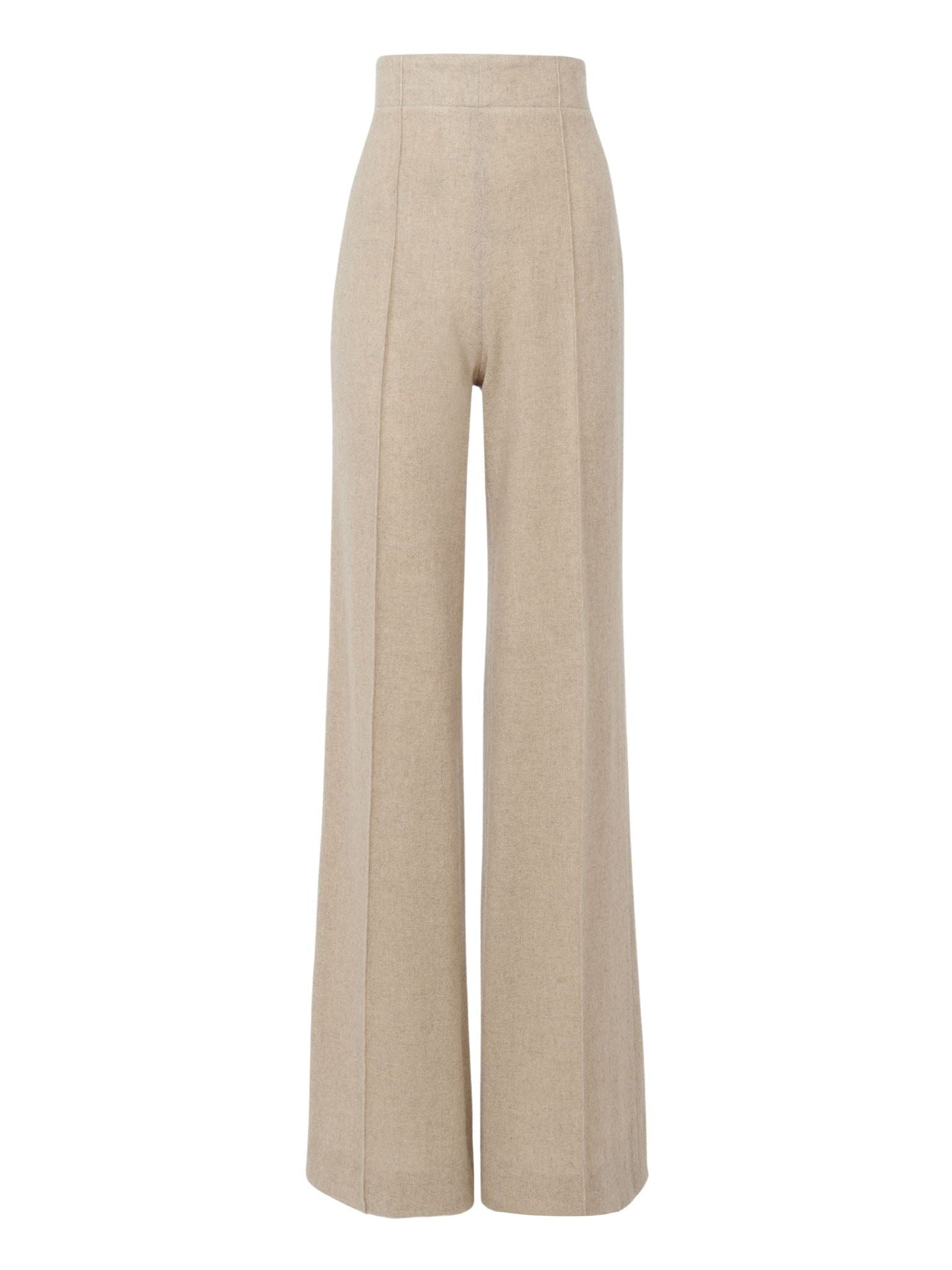Pantalon large en laine - Kaki Sable