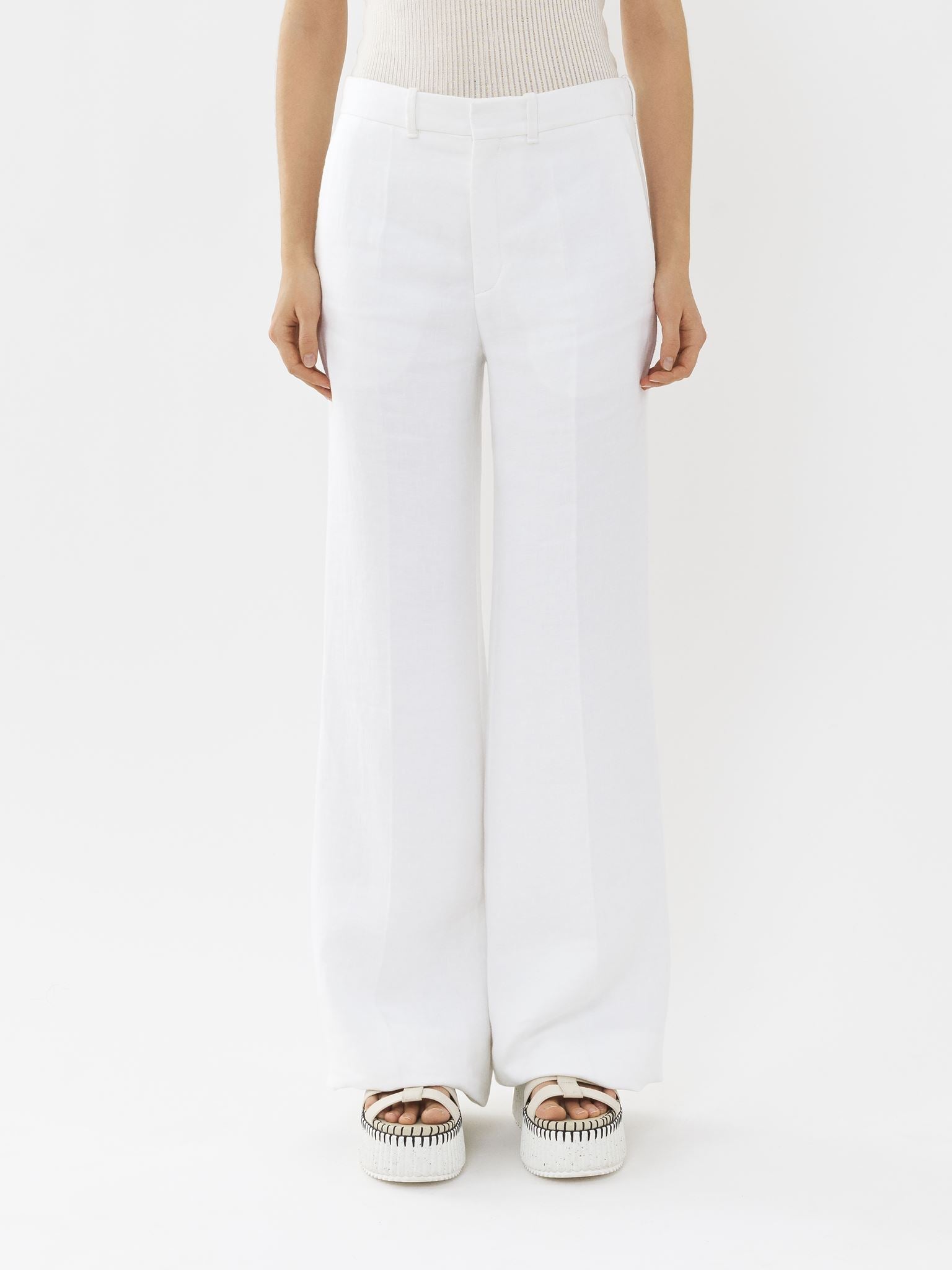 Pantalon de costume évasé - Blanc