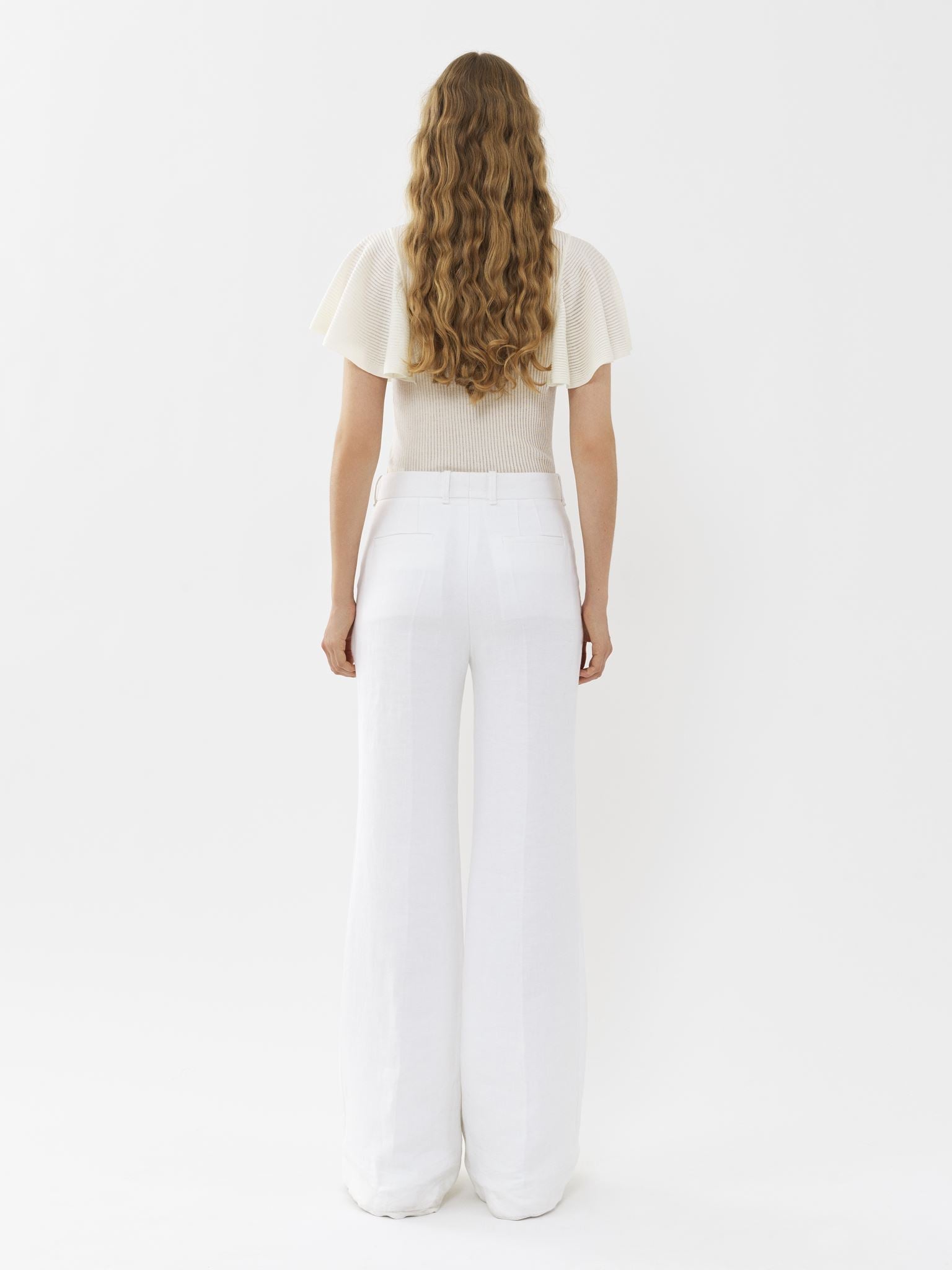 Pantalon de costume évasé - Blanc