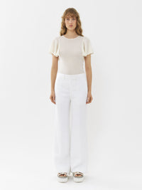 Pantalon de costume évasé - Blanc