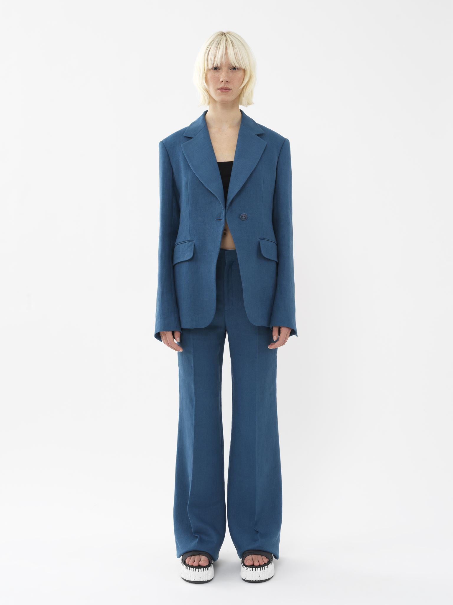 Pantalon de costume évasé - Bleu Opale