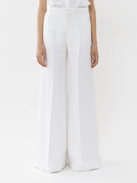 Pantalon de costume large en lin - White