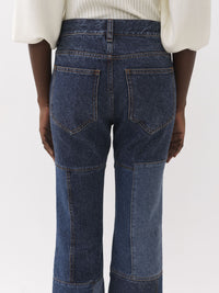 Pantalon court évasé - Multicolor Blue