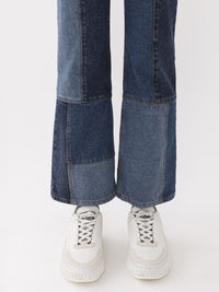 Pantalon court évasé - Multicolor Blue