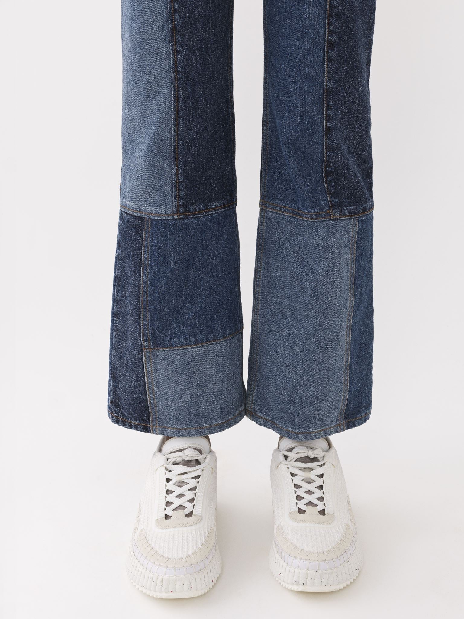 Pantalon court évasé - Multicolor Blue