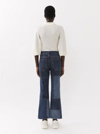 Pantalon court évasé - Multicolor Blue