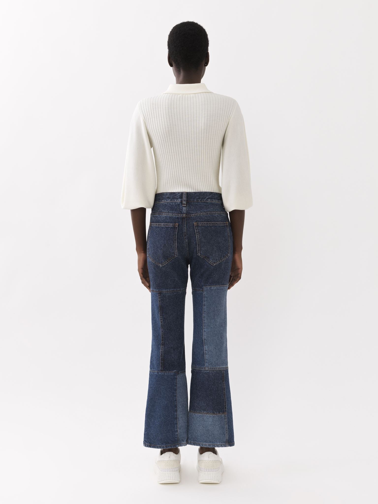 Pantalon court évasé - Multicolor Blue