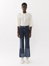 Pantalon court évasé - Multicolor Blue