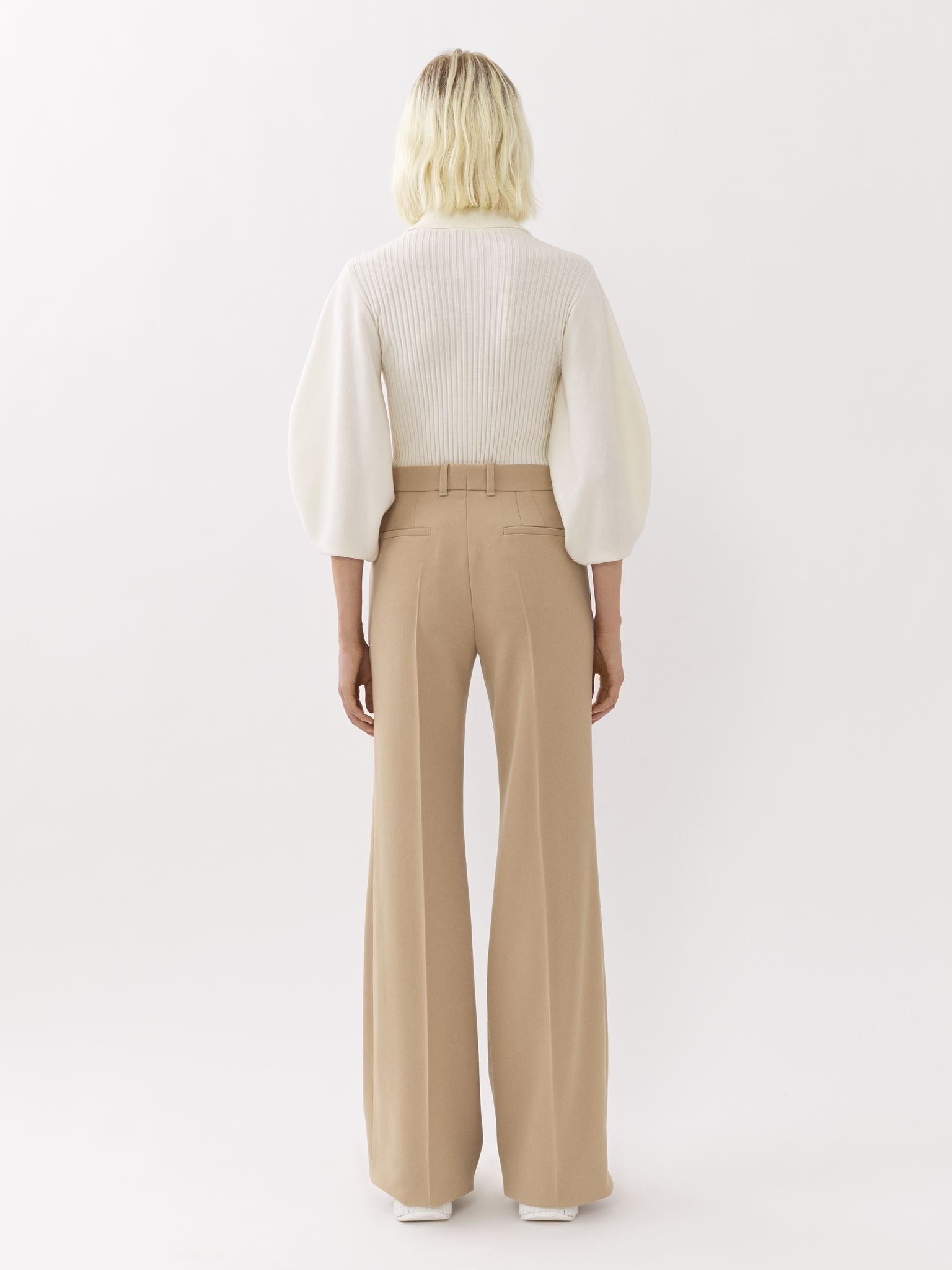 Pantalon évasé - Beige Perle