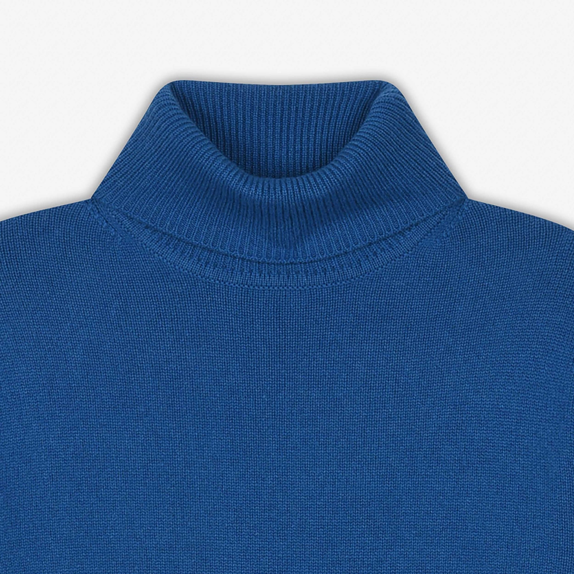 Pull Light à col roulé en cachemire - English Blue