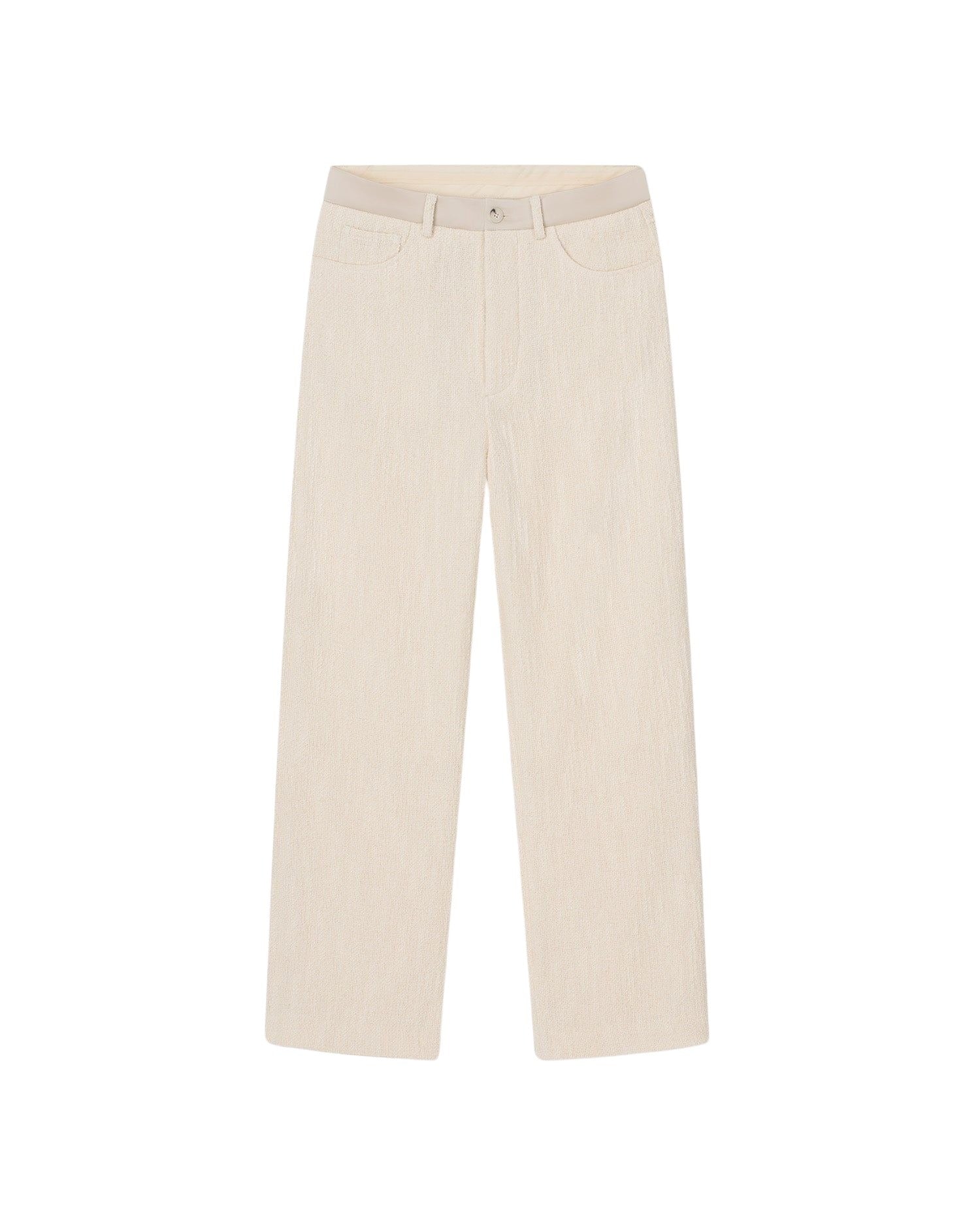 Pantalon Sabin en tweed bouclé texturé - Creme